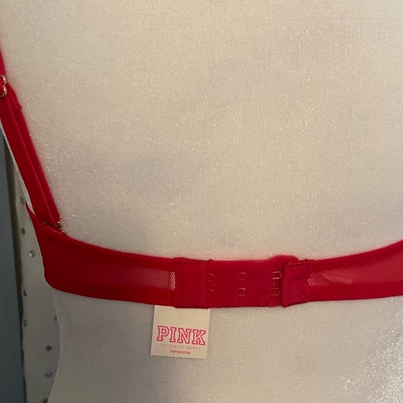 PINK brand red strapped lace push-up bra 32B - Picture 10 of 10